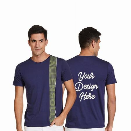 Navy Blue Customized Allen Solly Men's Graphic Printed T-Shirt