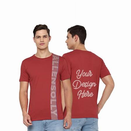 Red Customized Allen Solly Men's Graphic Printed Slim Fit T-Shirt