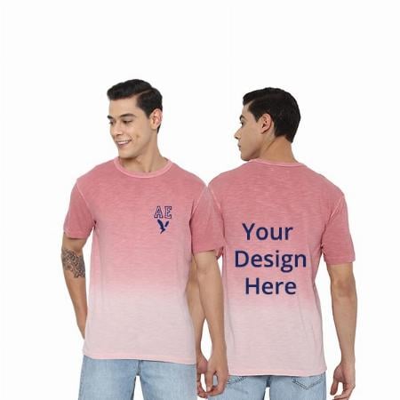 Pink Customized AE Graphic Printed T-Shirt for Men