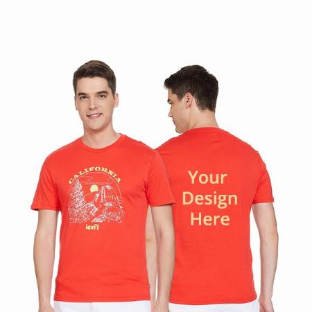 Orange Customized Levi's California Graphic Printed T-Shirt