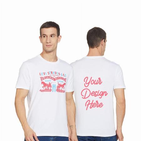 White Customized Levi's Graphic Printed T-Shirt for Men