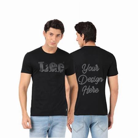 Black Customized Men's Lee Graphic Printed T-Shirt
