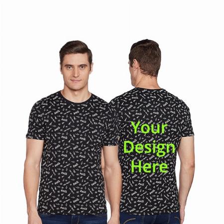 Black Customized Van Heusen Graphic Printed T-Shirt