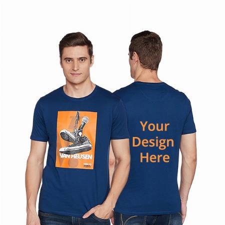 Navy Blue Customized Shoe Design Graphic Printed T-Shirt