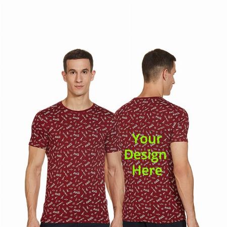 Maroon Customized Rock Typography Graphic Printed T-Shirt