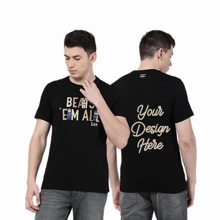 Black Customized Men's Graphic Printed T-Shirt