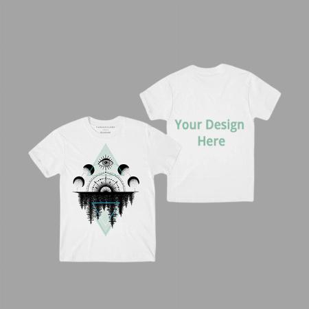 White Customized Cotton Graphic Printed T-Shirt
