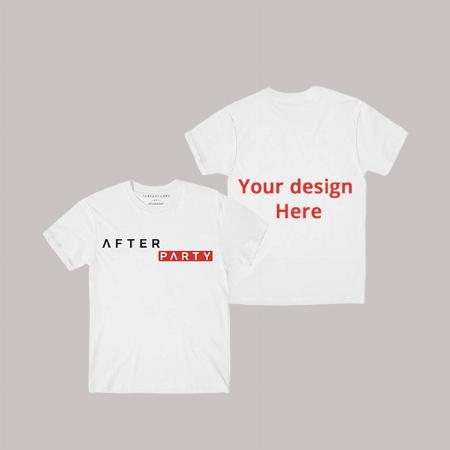 White Customized Cotton Graphic Printed T-Shirt for Men