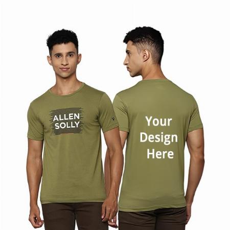 Olive Green Customized Allen Solly Men's T-Shirt