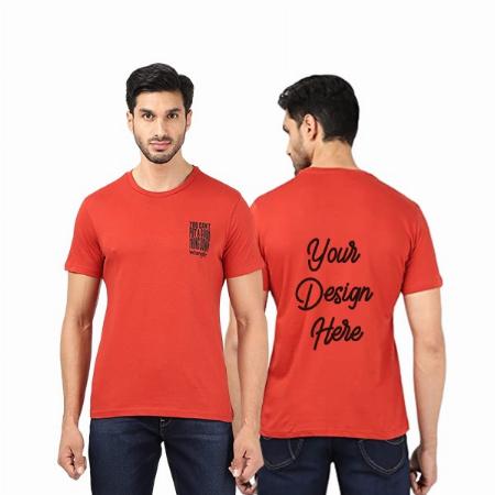 Red Customized Men Graphic Print Regular T-Shirts