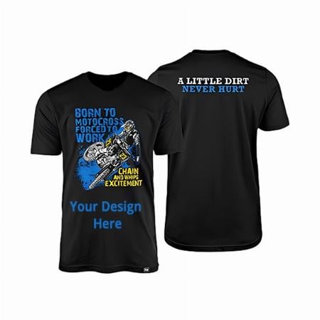 Black Customized Bike Rider Graphic Printed Men's T-Shirt