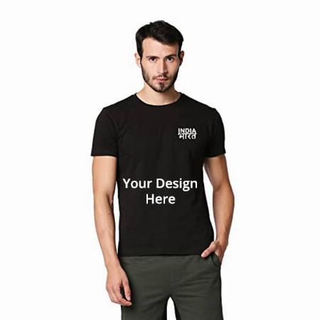 Black Customized Men's Cotton Army Slogan Printed T-Shirt