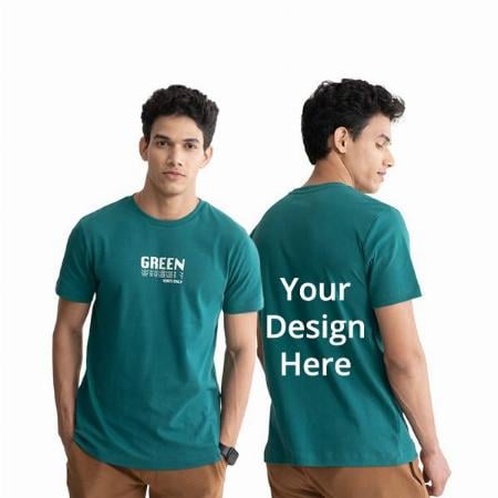 Green Customized Men’s Regular Fit Cotton Half Sleeve Green Vibes Only Graphic Printed T-Shirt