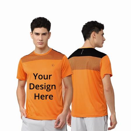 Orange Customized Men's Graphic Slim Fit T-Shirt