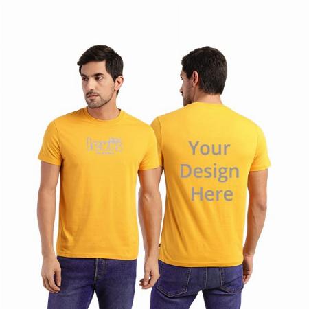Mustard Customized Levi's Men's Graphic Printed Regular Fit T-Shirt