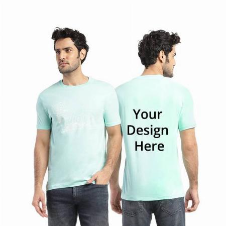 Sky Blue Customized Levi's Men's Graphic Printed Regular Fit T-Shirt