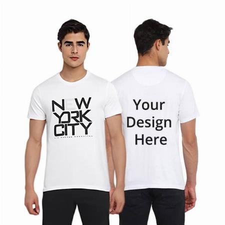 White Customized New York Printed Round Neck T-Shirt for Men