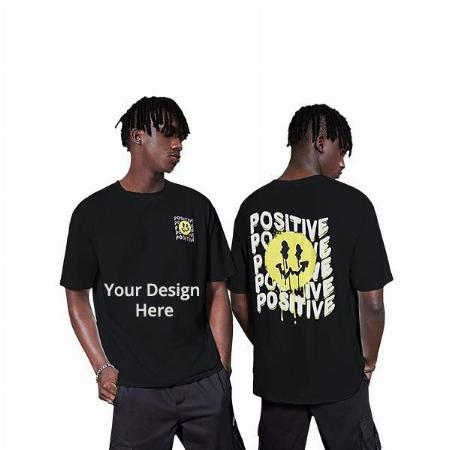 Black Customized Printed Baggy Oversized T-Shirt for Men