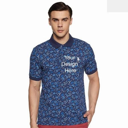 Blue Customized U.S. Polo Assn. Men's T-Shirt