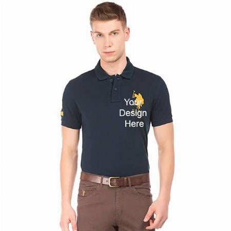Navy Blue Customized U.S. POLO ASSN. Men's Regular Fit T-Shirt