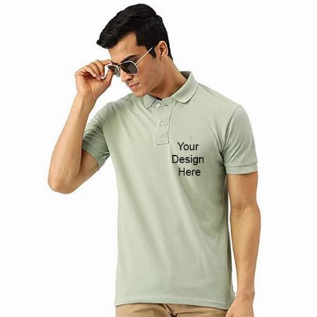 Light Green Customized Men's Slim Fit Polo T-Shirt