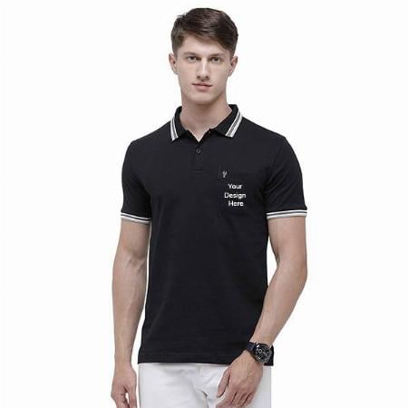 Black Customized Polo Men's T-Shirt