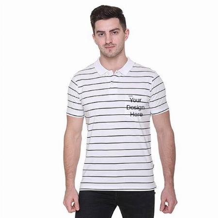 White Customized Polo T-Shirt with Pocket