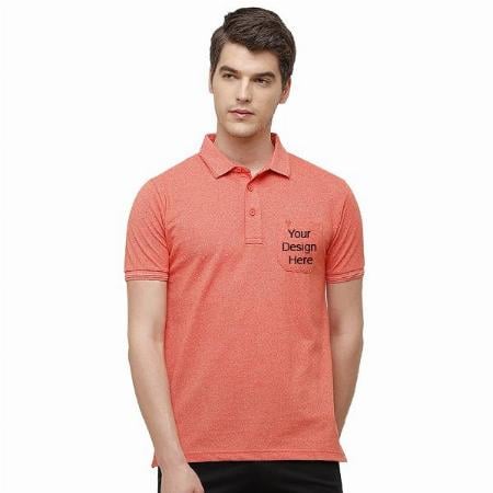 Orange Customized Classic Polo Men's Slim Fit T-Shirt