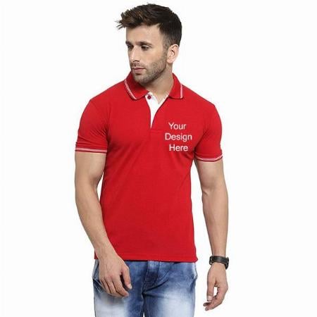 Red Customized Men's Regular Fit Polo T-Shirt