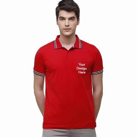 Red Customized Classic Polo Men's Slim Fit T-Shirt
