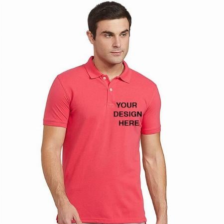 Pink Customized MAX Solid Slim Fit Polo T-shirt