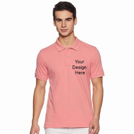 Candle Pink Customized Men's Solid Regular Polo Shirt