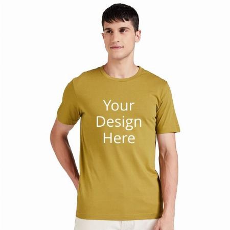 Mustard Customized Men's Solid Regular T-Shirt