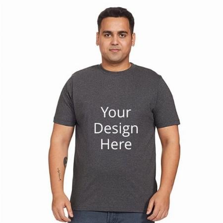 Dark Grey Customized Men's Solid Regular T-Shirt