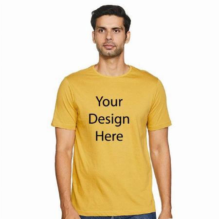 Mustard Yellow Customized Men's Solid Regular T-Shirt