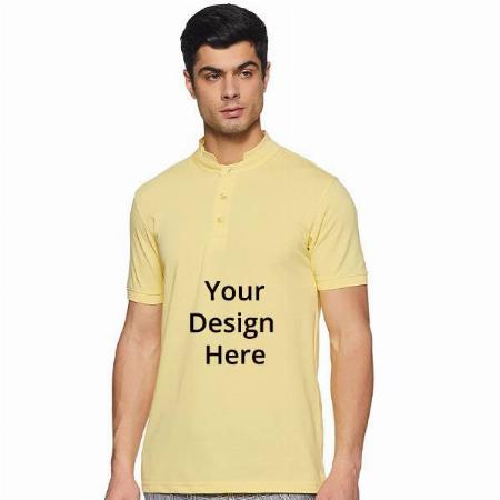 Sunshine Yellow Customized Men's Solid Regular Polo Shirt