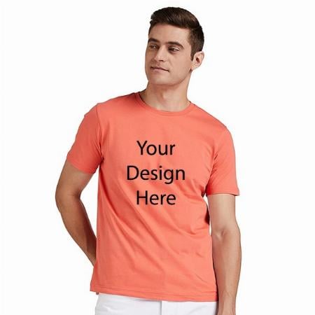 Orange Customized Men's Solid Regular T-Shirt