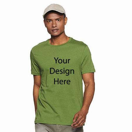 Dark Green Customized Men's Solid Regular T-Shirt