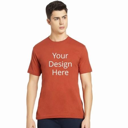 Orange Customized Jockey Men's Regular Fit Round Neck Half Sleeved T-Shirt
