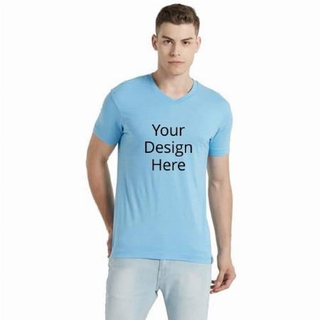 Blue Customized Jockey Men's Regular Fit V Neck Premium And Soft Half Sleeved T-Shirt