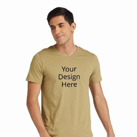 Light Brown Customized Men's Solid Regular T-Shirt
