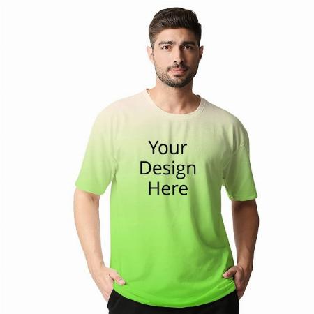 Green Customized Men's Ombre Style Oversized Loose Fit Tshirt