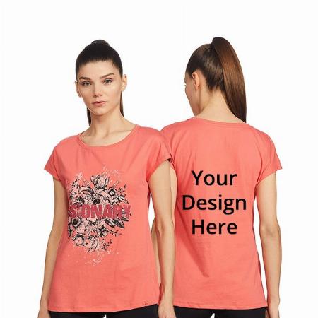 Pink Customized Jockey Women's Flower Design Graphic Printed Regular Fit T-Shirt