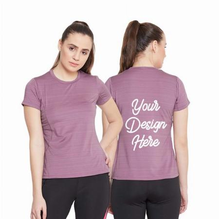 Purple Customized Printed T-Shirt for Women
