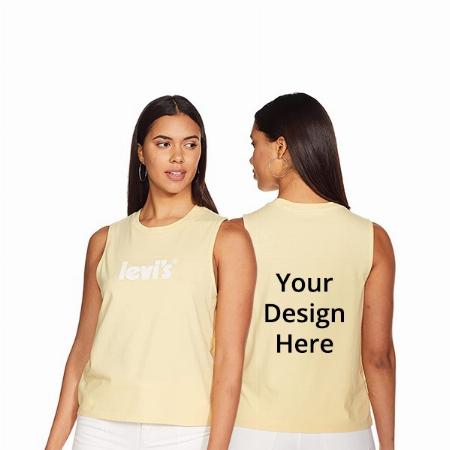 Light Yellow Customized Levi's Women's Slim Graphic Printed T-Shirt