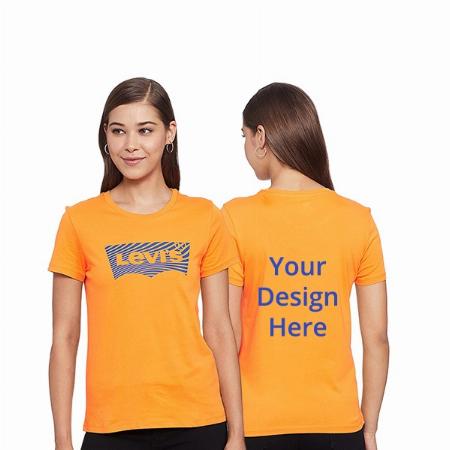 Orange Customized Levi's Women's Graphic Printed T-Shirt