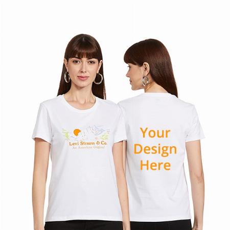 White Customized Levi's Graphic Printed Regular T-Shirt for Women