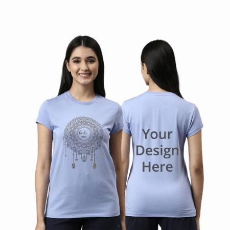 Purple Customized Enamor Women’s Blocks Design Graphic Printed T-Shirt