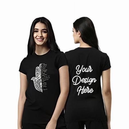 Black Customized Women's Design Graphic Printed T-Shirt