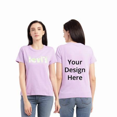Purple Customized Levi's Women's Graphic Printed Regular Fit T-Shirt